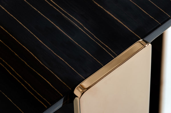 Modrest Leroy Modern Ebony & Rosegold Coffee Table Model VGHB280D-EBN