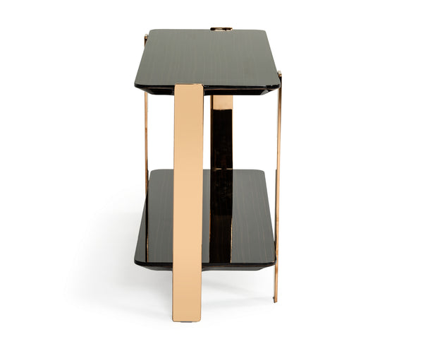 Modrest Leroy Modern Ebony & Rosegold Console Table Model VGHB280X-EBN