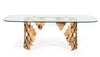Modrest Javier Modern Glass & Rosegold Dining Table Model VGVCT088L
