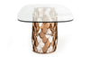 Modrest Javier Modern Glass & Rosegold Dining Table Model VGVCT088L