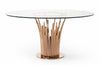 Modrest Paxton Modern Round Glass & Rosegold Dining Table Model VGVCT817-RND