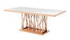 Modrest Marston Modern White Marble & Rosegold Dining Table Model VGVCT8919-M