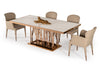 Marston Modern White Marble & Rosegold Dining Table