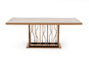 Marston Modern White Marble & Rosegold Dining Table