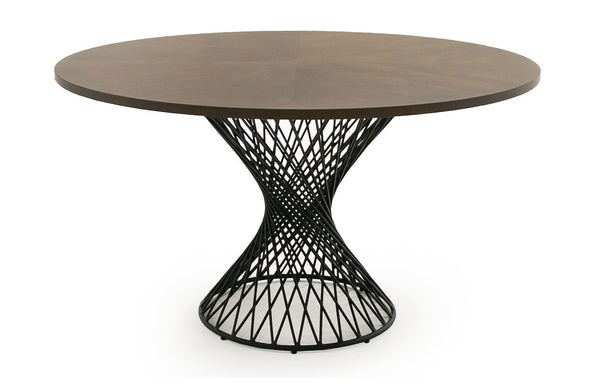 Modrest Theresa Modern Round Walnut & Black Table Model VGMAMIT-5210