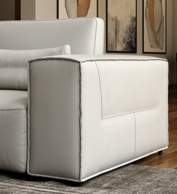 Accenti Italia Enjoy Italian Modern Light Grey Leather Left Facing Sectional Sofa Model VGDDENJOY-LTGRY