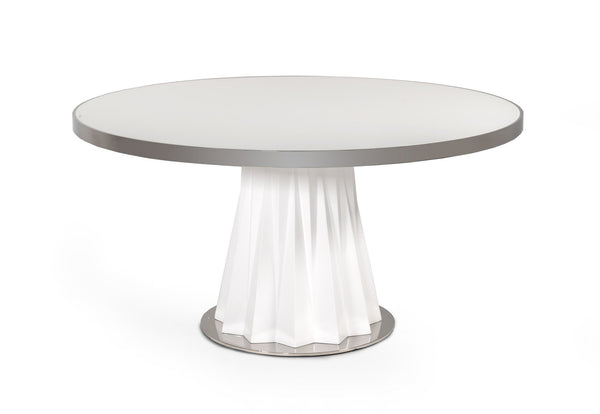 Modrest Cabaret Modern White Round Dining Table Model VGVCT1799