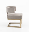 Modrest Calvo Modern Off White Velvet & Brass Dining Chair Model VGVCB897A-OWHT