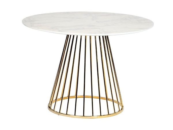 Modrest Holly Modern White & Gold Round Dining Table Model VGFH-FDT7012-WHT