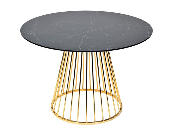 Modrest Holly Modern Black & Gold Round Dining Table Model VGFH-FDT7012-BLK