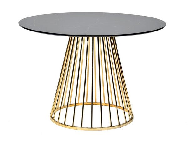 Modrest Holly Modern Black & Gold Round Dining Table Model VGFH-FDT7012-BLK