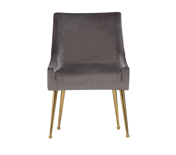 Modrest Castana Modern Grey Velvet & Gold Dining Chair (Set Of 2) Model VGRH-RHS-DC-101-GRY