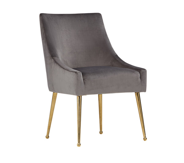 Modrest Castana Modern Grey Velvet & Gold Dining Chair (Set Of 2) Model VGRH-RHS-DC-101-GRY