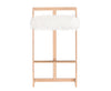 Halifax Modern White Faux Fur & Rosegold Bar Stool