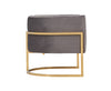 Modrest Landau Modern Grey Velvet & Gold Accent Chair Model VGRH-AC406-GRY