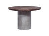 Renzo Modern Round Oak & Concrete Dining Table
