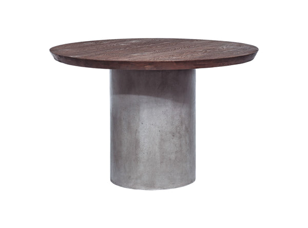 Modrest Renzo Modern Round Oak & Concrete Dining Table Model VGGR649320