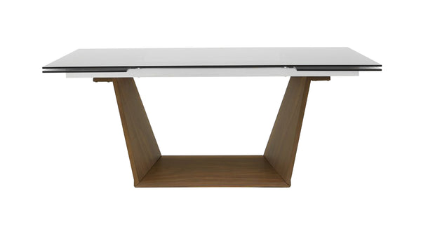 Modrest Babia Modern Smoked Glass & Walnut Extendable Dining Table Model VGNSGD8683-SMK