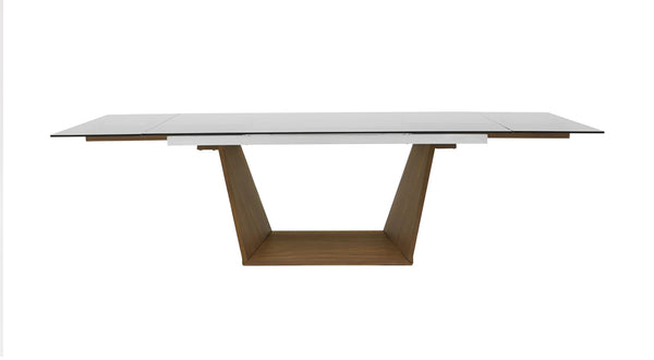 Modrest Babia Modern Smoked Glass & Walnut Extendable Dining Table Model VGNSGD8683-SMK