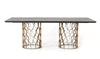Modrest Natalie Modern Black Acacia & Antique Brass Dining Table Model VGLBGATS-DT220-03
