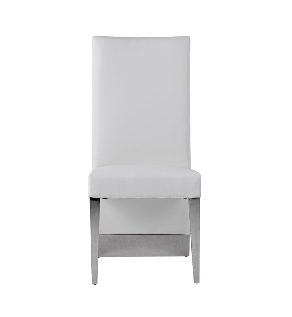 Modrest Kilson Modern White Leatherette & Stainless Steel Dining Chair (Set Of 2) Model VGVCB1819-WHT