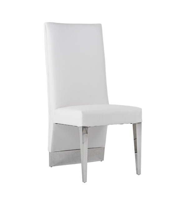 Modrest Kilson Modern White Leatherette & Stainless Steel Dining Chair (Set Of 2) Model VGVCB1819-WHT
