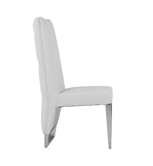 Modrest Kilson Modern White Leatherette & Stainless Steel Dining Chair (Set Of 2) Model VGVCB1819-WHT