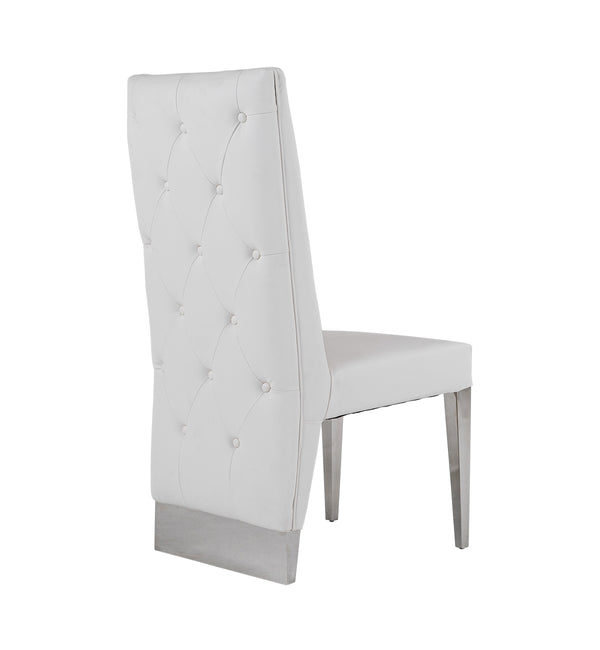 Modrest Kilson Modern White Leatherette & Stainless Steel Dining Chair (Set Of 2) Model VGVCB1819-WHT