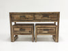 Modrest Mandy Modern Nutmeg Acacia Console & End Table Set Model VGWHMANDY-NUT
