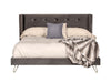 Queen Nova Domus Bryan Modern Grey Velvet & Gold Bed Model VGMABR-82-Q