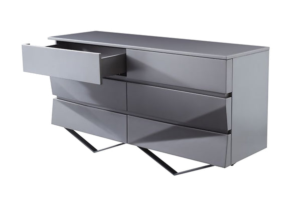 Modrest Duke Modern Grey & Black Gun Chrome Dresser Model VGVCJ1811-D-GRY