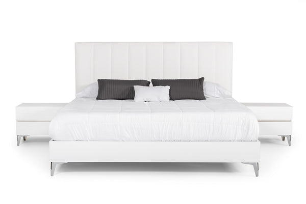 Nova Domus Angela Queen Italian White Eco Leather Bed Model VGACANGELA-BED-Q
