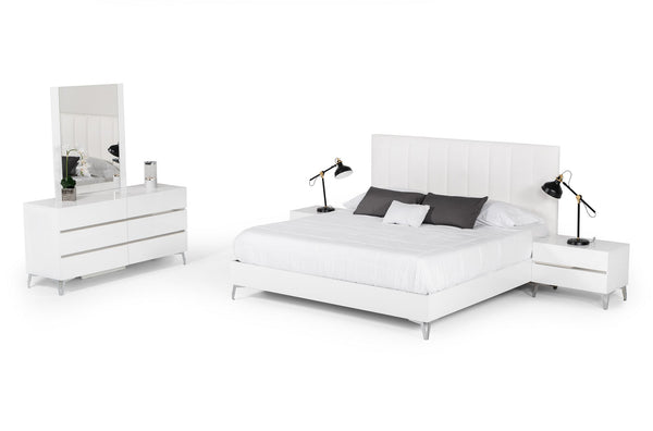 Nova Domus Angela Italian Modern White Eco Leather BedModel VGACANGELA-BED