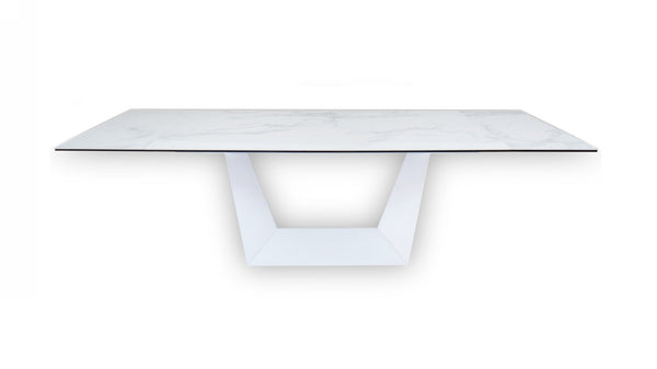 Modrest Baldwin Modern White Ceramic Extendable Dining Table Model VGNS-GD8684-C