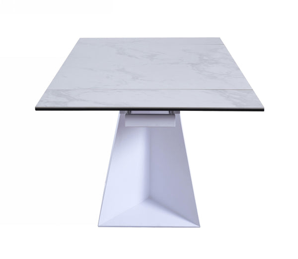 Modrest Baldwin Modern White Ceramic Extendable Dining Table Model VGNS-GD8684-C