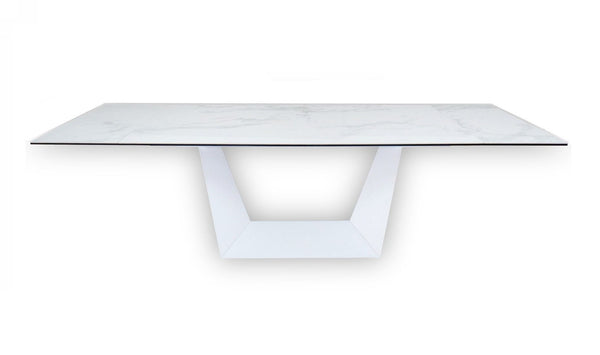 Modrest Baldwin Modern White Ceramic Extendable Dining Table Model VGNS-GD8684-C