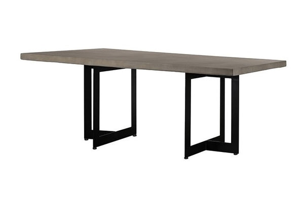 Modrest Sharon Modern Concrete & Black Metal Dining Table Model VGLBOWEN-DT200-01
