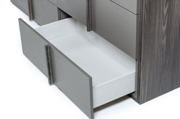 Nova Domus Lucia Italian Modern Elm And Matte Grey Dresser Model VGACLUCIA-DRS-GRY