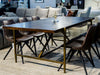 Shane Modern Acacia & Brass Dining Table