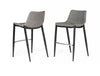 Modrest Jane Modern Grey & Black Counter Stool (Set Of 2) Model VGHR5361C-GRY-BLK-BS