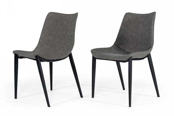 Modrest Frasier Modern Grey Eco Leather Dining Chair (Set Of 2 ) Model VGHR-3501