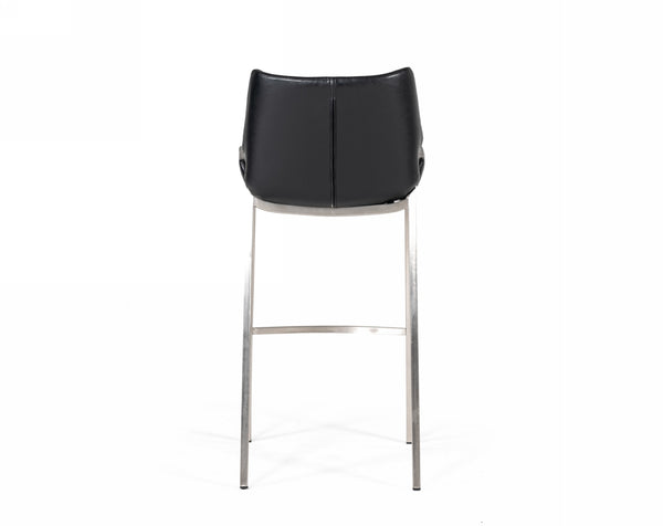 Modrest Dave Modern Black Eco Leather Bar Stool (Set Of 2) Model VGHR5368-B