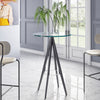 Dallas Clear Glass and Black Metal Bar Table