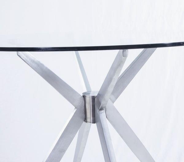 Modrest Dallas Modern Brushed Stainless Steel Dining Table Model VGHR7038-BSS