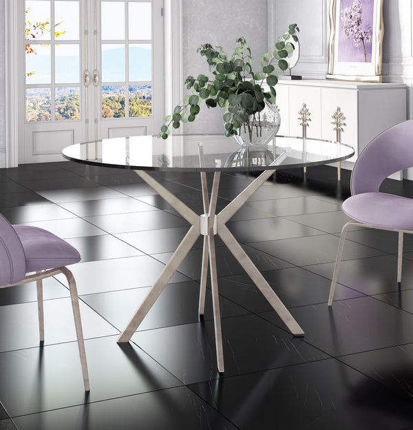 Modrest Dallas Modern Brushed Stainless Steel Dining Table Model VGHR7038-BSS