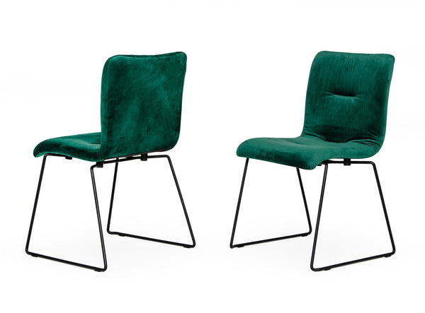 Modrest Yannis Modern Green Fabric Dining Chair (Set Of 2) Model VGMAMI-913-GRN