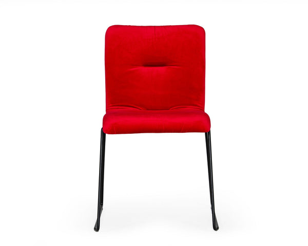 Modrest Yannis Modern Red Fabric Dining Chair (Set Of 2) Model VGMAMI-913-RED