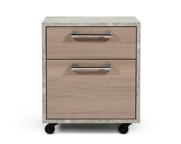 Nova Domus Boston Modern Brown Oak & Faux Concrete Office Small File Cabinet Model VGANBOSTON-FC-SMALL