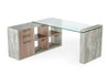Nova Domus Boston Modern Glass & Faux Concrete Reversible Desk Model VGANBOSTON