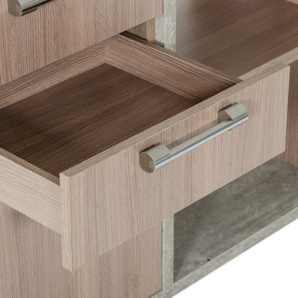 Boston Modern Glass & Faux Concrete Reversible Desk